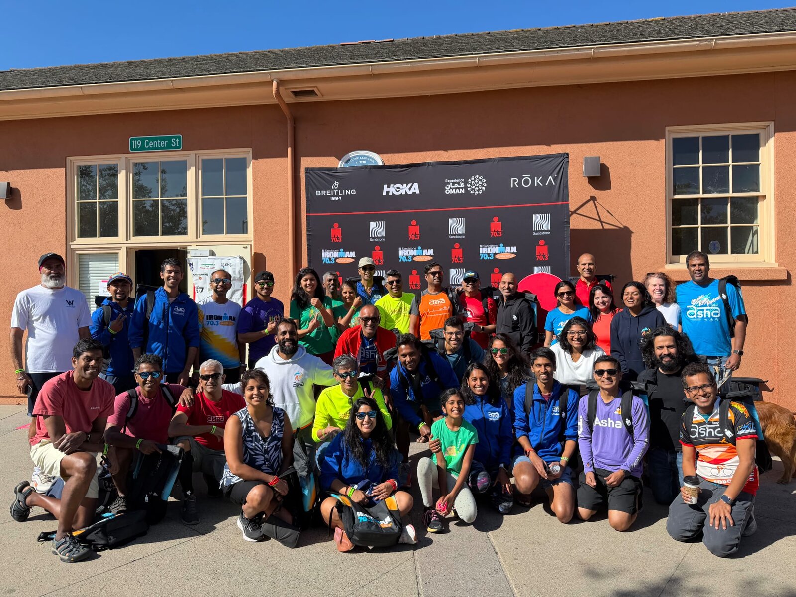 Team Asha gathering before IRONMAN 70.3 Santa Cruz 2026